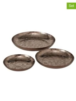 3er-Set: Dekoteller "Rustique" In Gold