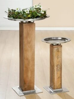 Online Heimdekoration -Online Heimdekoration gilde schalenstander rotondo in natur silber h 102 cm 1