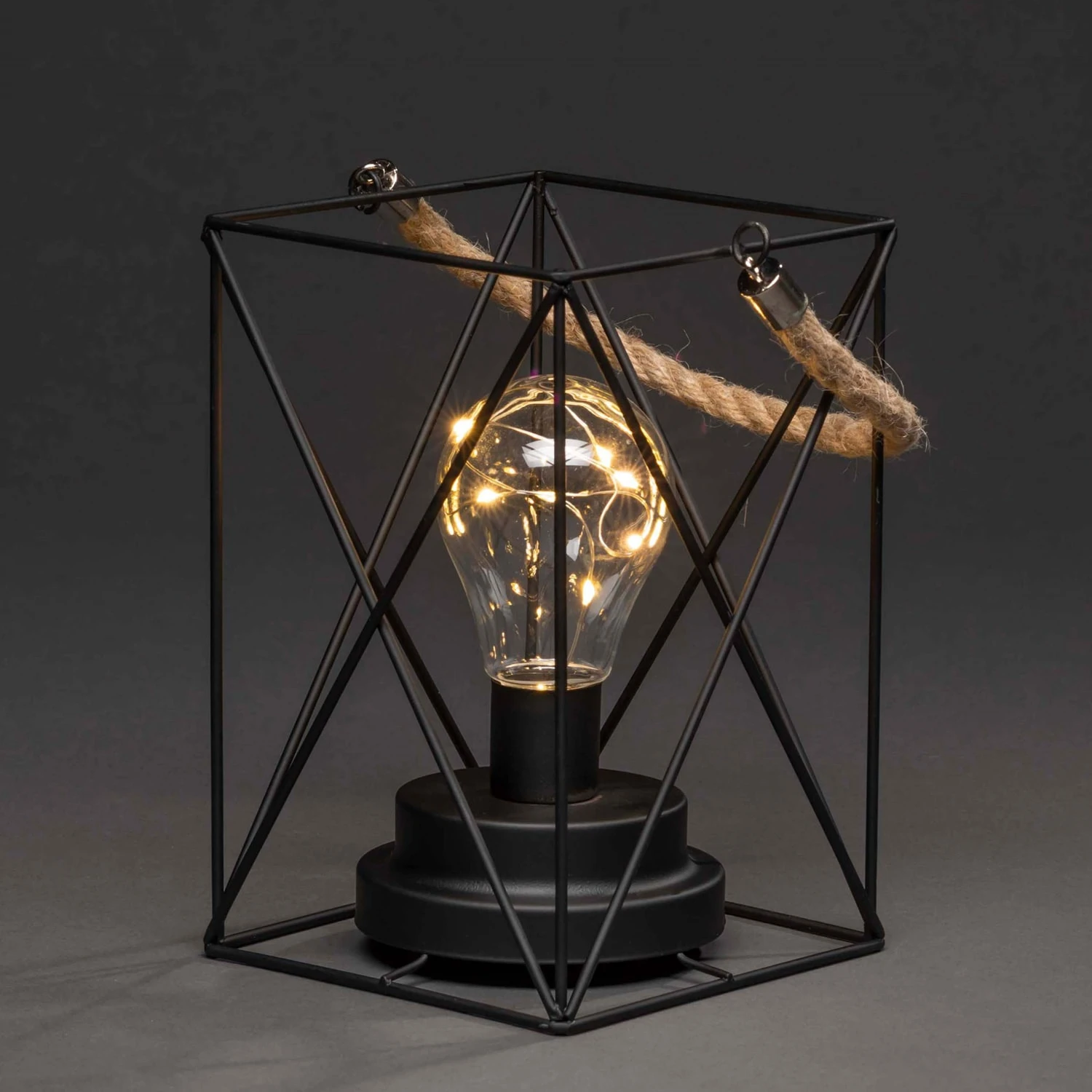 Konstsmide LED Laterne Draht Mit Lichterkette 9 Warmweiße LED In Schwarz 5 Konstsmide LED Laterne Draht Mit Lichterkette 9 Warmweiße LED In Schwarz – Bild 3