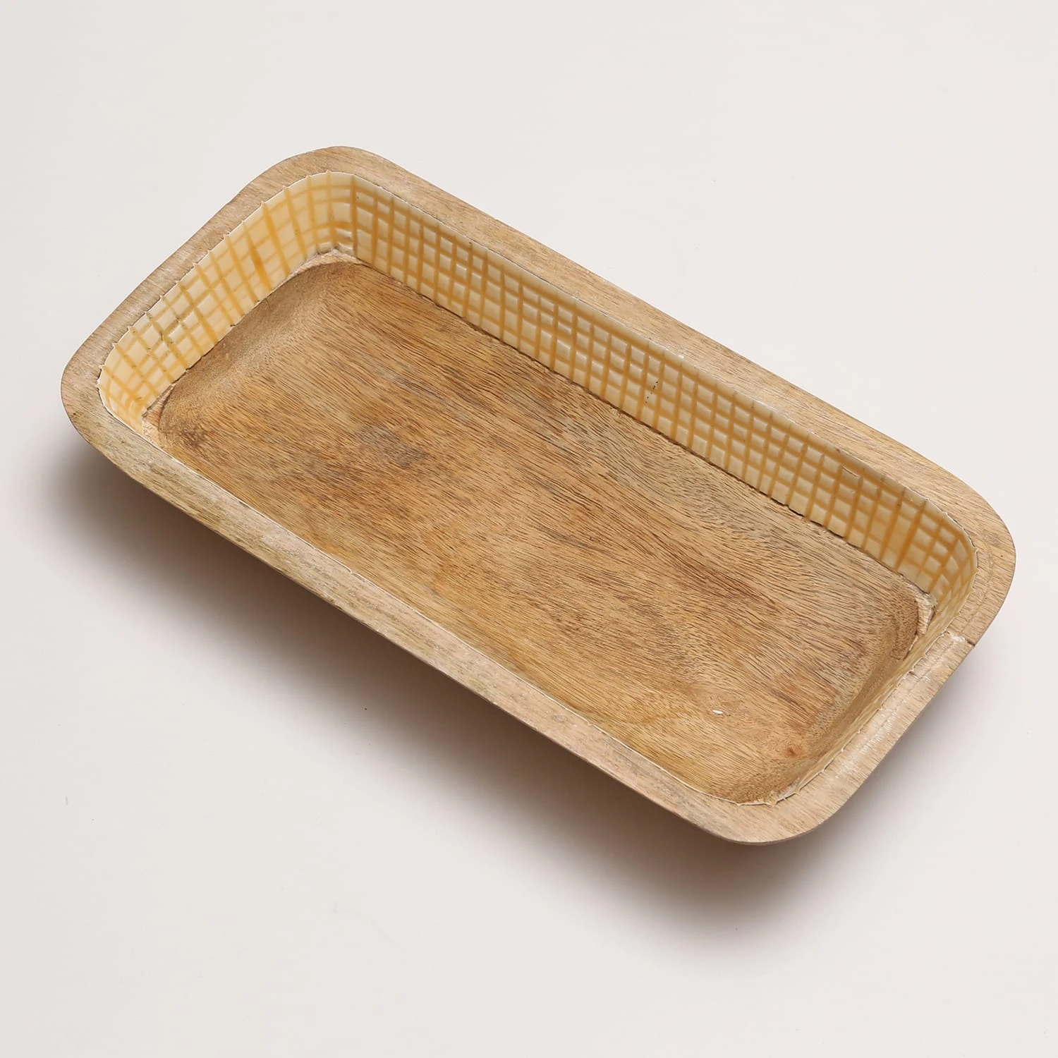 Dekoschale Aus Mangoholz In Terracotta/weiß - L: 40cm 5 Dekoschale Aus Mangoholz In Terracotta/weiß - L: 40cm – Bild 3