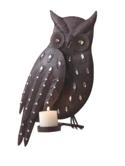 Metallkerzenhalter "Eule" In Braun
