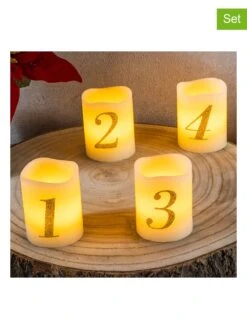 4er-Set: LED-Kerzen In Creme - (H)6,5 X Ø 5 Cm